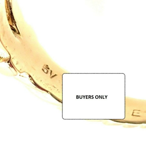 Rare! Authentic Van Cleef & Arpels Alhambra 18k Yellow Gold Coral Diamond Ring - Picture 9 of 10